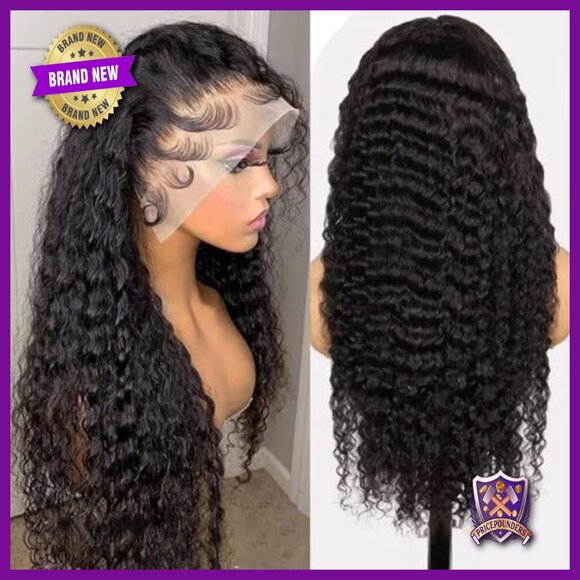32 Inch Deep Wave Lace Front Wig Human Hair 200% Density Pre Plucked main image 2